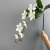 White artificial jasmine flowers arranged in vase, silk floral decor White-artificial-jasmine-flowers-arranged-in-vase-silk-floral-decor