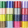 Assorted colors 6mm gold edge polyester satin ribbon rolls, 25 yards each for gift wrapping, wedding decor and DIY bow crafts
