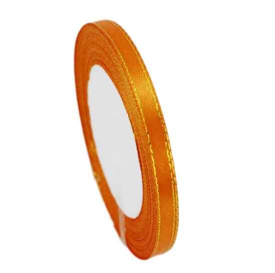 Colorful Golden edge Satin Ribbon for Gift box Packaging Webbing Party Decoration Bows