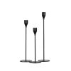 Black iron taper candle holder set of 3 mixed height modern candlestick for home wedding table decor Black iron taper candle holder set of 3 mixed height modern candlestick for home wedding table decor