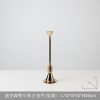 Short gold polished metal taper candlestick, Dickson tube design, 35cm height