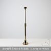 Tall gold polished metal taper candlestick, Dickson tube design, 55cm height