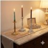 intage american style single stem metal taper candle holder glossy gold distressed white candlestick for wedding home & holiday decor