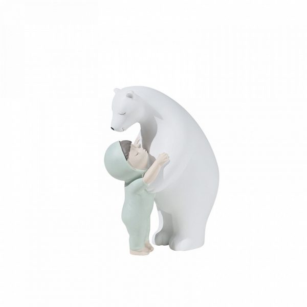 Resin Status Polar Bear Heartwarming Hug Home Decoration