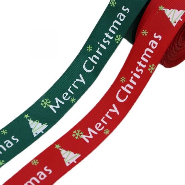 Christmas Ribbed Satin Ribbon for Gift Packing