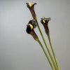 dark-purple-pu-calla-lily-3-stems Dark purple PU artificial calla lily three stems, elegant faux flower for wedding centerpiece