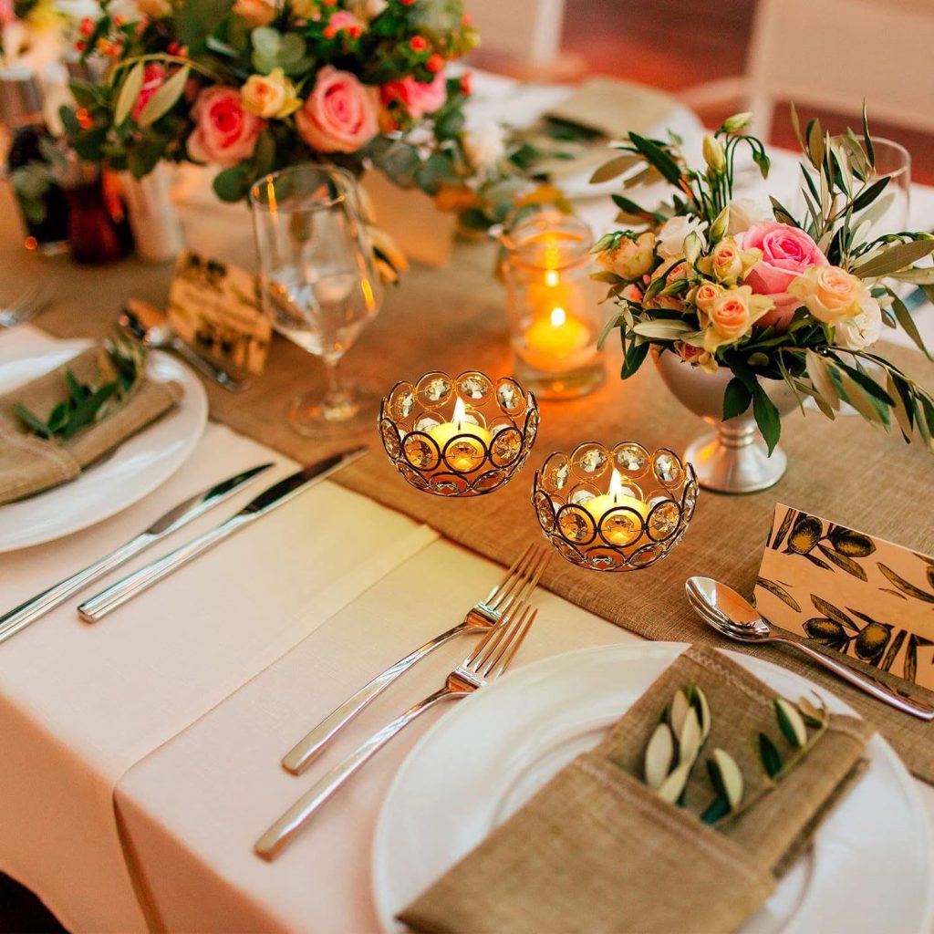 artificial flowers &candle holders for wedding home event decoration