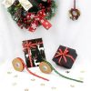 Merry Christmas gold foil grosgrain ribbon, red and green, 0.39 inch and 0.98 inch width, 24 yards per roll, used for gift wrapping, wreath and holiday DIY decoration