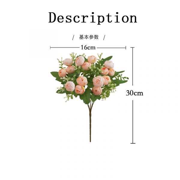 30cm artificial mini rose buds silk bouquet, 15 stems fake small rose flower bunch home wedding decor dimension chart artificial-mini-rose-buds-silk-bouquet-15-stems-fake-small-rose-flower-bunch-home-wedding-decor