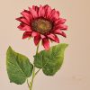 burgundy red artificial sunflower for home wedding decor &floral-arrangement