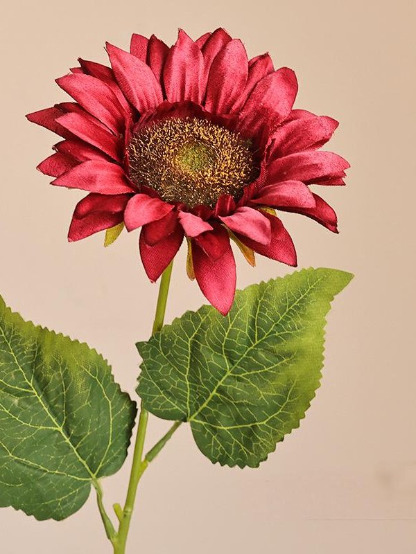 Burgundy Artificial Sunflower for Wedding Backdrop Event & Home Floral Arrangement burgundy red artificial sunflower for home wedding decor &floral-arrangement