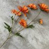 artificial chrysanthemum, burnt orange silk daisy for fall floral arrangement, wedding centerpiece