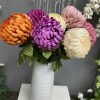 artificial Chrysanthemum for home wedding fall decor Large artificial silk pompon chrysanthemum in white vase, fall home & wedding centerpiece decor wholesale