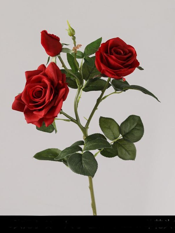 75cm faux silk rose stem, red rose, realistic petals green leaves for home decor photo backdrop