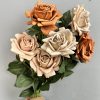 bouquet artificial rose flowers for home and wedding decoration moisture resistant hand feel artificial rose, faux rose for living room table decoration and event wedding landscaping