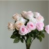 Mixed color bouquet of real touch moisturized rose bud, multi-color faux rose display